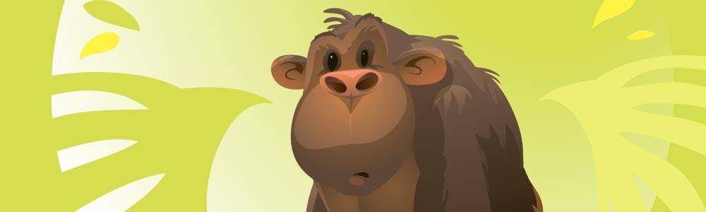 cartoon drawing of a friendly gorilla